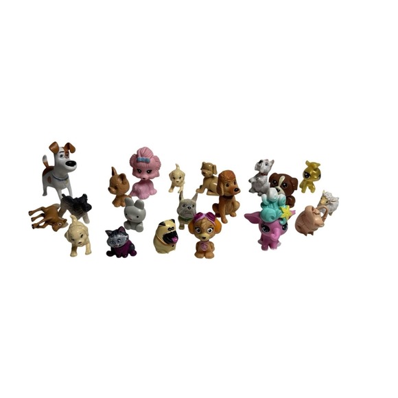 Mixed Brands Other - Mixed Lot 21pc Miniature‎ Animal Figures Paw Patrol Secret Life of Pets LPS Dogs